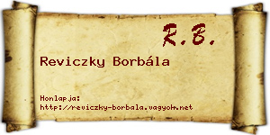 Reviczky Borbála névjegykártya